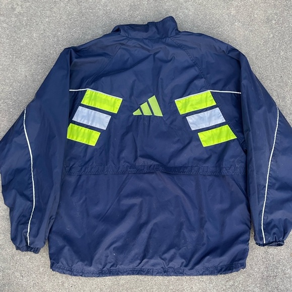 Men’s Vintage Blue, Yellow, White Adidas Wind Breaker RN 88387 XL - Picture 2 of 5